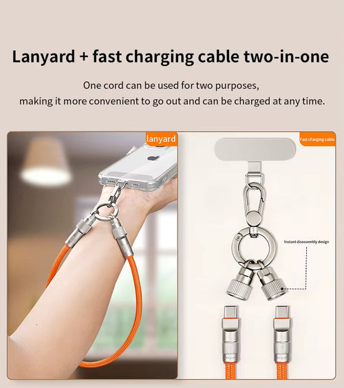 Lănțișor pentru Telefon cu Cablu USB-C Integrat
